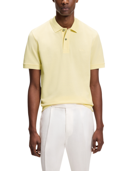 BOSS Pallas Cotton Polo Top, Pastel Yellow