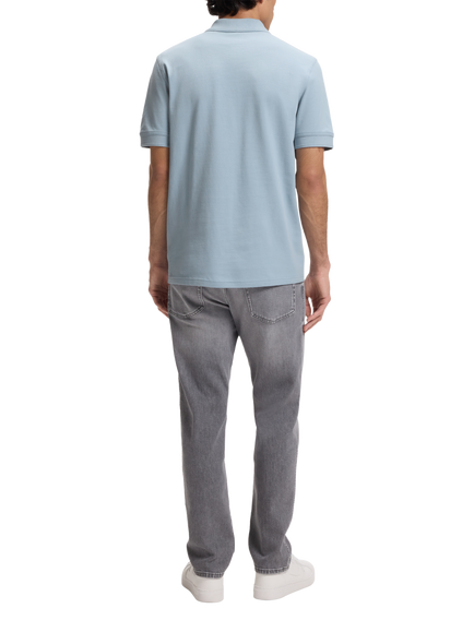 BOSS Cotton Polo Top, Light Blue - view 2, Light Blue