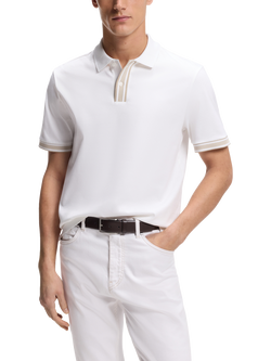 BOSS Cotton Regular Fit Short Sleeve Polo Shirt, White, White