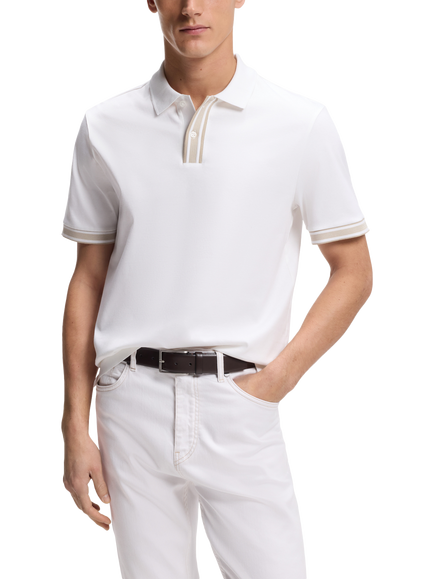 BOSS Cotton Regular Fit Short Sleeve Polo Shirt, White, White