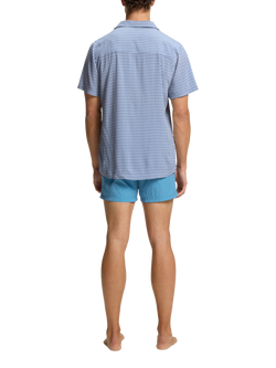 BOSS Viscose Regular Fit Geometric Shirt, Blue - view 2, Blue