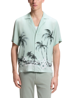 BOSSTropical Revere Collar Shirt, Turquoise/Aqua, Turquoise/Aqua