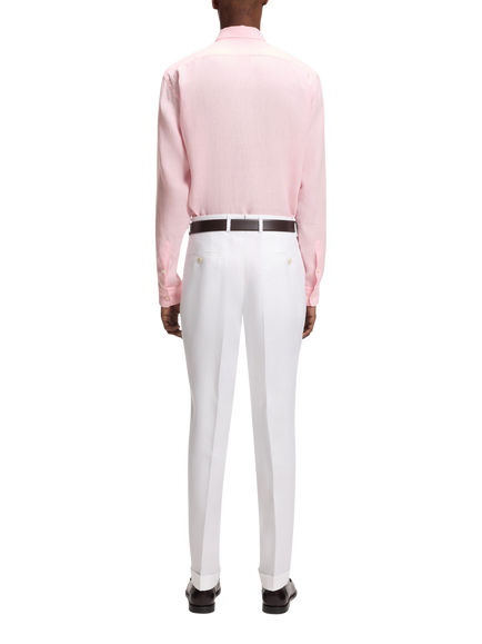BOSS Regular Fit Linen Shirt, Open Pink - view 2, Open Pink