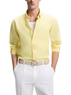 BOSS Heritage Pure Linen Long Sleeve Shirt, Pastel Yellow, Pastel Yellow