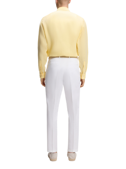 BOSS Heritage Pure Linen Long Sleeve Shirt, Pastel Yellow - view 2, Pastel Yellow
