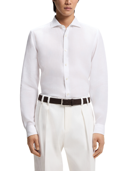 BOSS Linen Shirt, White, White