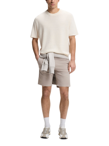 BOSS Stretch Cotton Slim Short Chinos, Open Grey - view 2, Open Grey