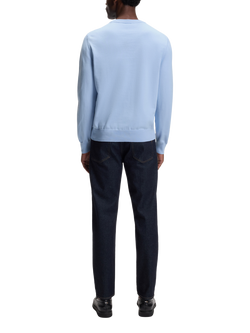 BOSS Crew Neck Cotton Knit Jumper, Pastel Blue - view 2, Pastel Blue