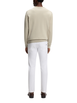 BOSS V-Neck Cotton Knit Jumper, Open Beige - view 2, Open Beige