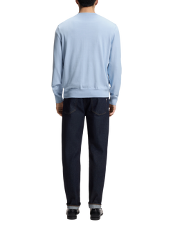 BOSS V-Neck Cotton Knit Jumper, Pastel Blue - view 2, Pastel Blue