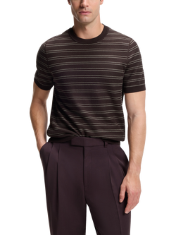 BOSS Cotton Blend Crew Neck Jumper, Dark Brown, Dark Brown