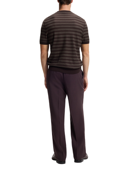 BOSS Cotton Blend Crew Neck Jumper, Dark Brown - view 2, Dark Brown