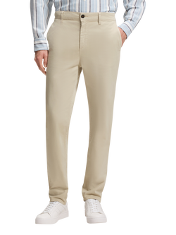 BOSS Satin Stretch Tapered Fit Trousers, Light Beige, Light Beige
