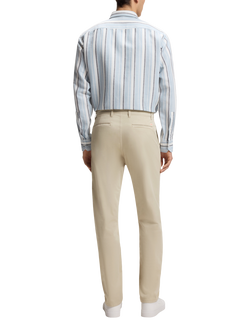 BOSS Satin Stretch Tapered Fit Trousers, Light Beige - view 2, Light Beige