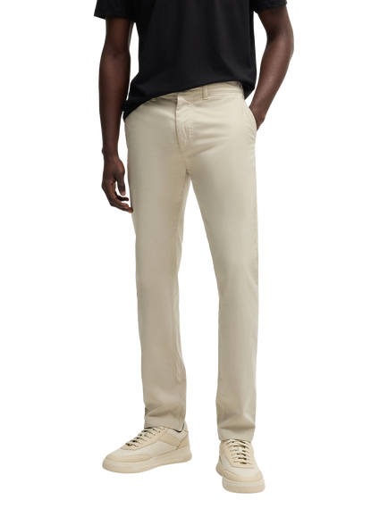 BOSS Cotton Blend Satin Stretch Chinos, Light Beige, Light Beige