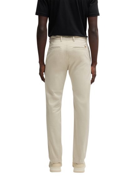 BOSS Cotton Blend Satin Stretch Chinos, Light Beige - view 2, Light Beige