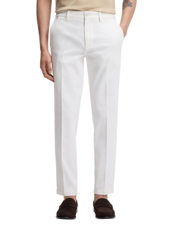 HUGO BOSS Ankle Grazer Cotton Blend Chinos, White, White