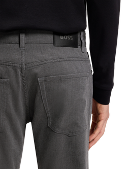 BOSS Regular Fit Stretch Cotton Chino Trousers, Black - view 2, Black