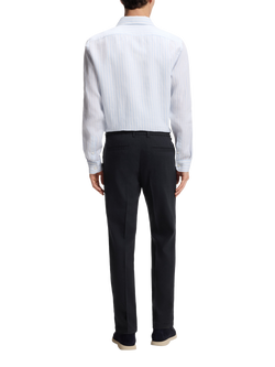 HUGO BOSS BOSS Kane Straight Linen Blend Trousers, Dark Blue - view 2, Dark Blue