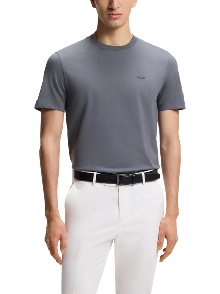 BOSS Crew Neck Cotton T-Shirt, Open Blue, Open Blue