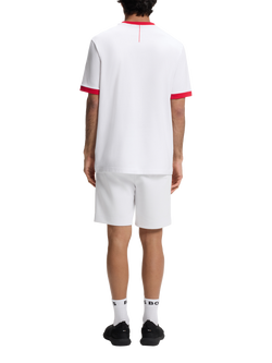HUGO BOSS  Short Sleeve Crew Neck Cotton Football T-Shirt - view 2, White/Red