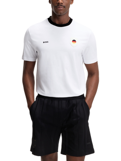 BOSS Germany Flag Stretch Cotton Crew Neck T-Shirt, Natural, Natural