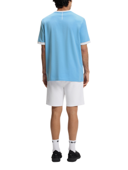 HUGO BOSS  Short Sleeve Crew Neck Cotton Football T-Shirt - view 2, Light Blue/White