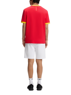 HUGO BOSS  Short Sleeve Crew Neck Cotton Football T-Shirt - view 2, Red/Yellow