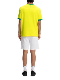 HUGO BOSS  Short Sleeve Crew Neck Cotton Football T-Shirt - view 2, Yellow/Green