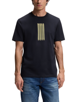 HUGO BOSS BOSS Logo Cotton T-Shirt, Dark Blue, Dark Blue