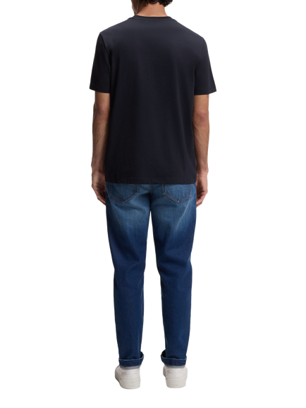 HUGO BOSS BOSS Logo Cotton T-Shirt, Dark Blue - view 2, Dark Blue