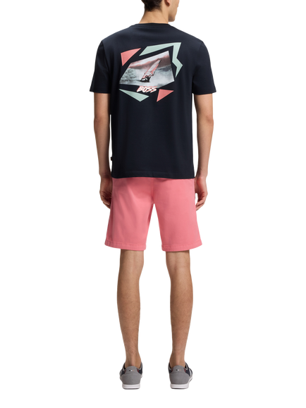 BOSS Cotton Crew Neck T-Shirt, Dark Blue - view 2, Dark Blue