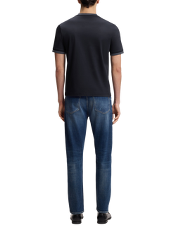 BOSS Cotton Slim Fit Short Sleeve T-Shirt, Dark Blue - view 2, Dark Blue