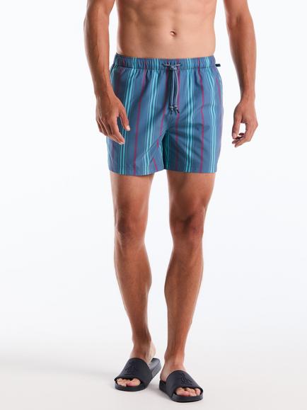 Original Penguin Striped Swim Shorts, Blue/Multi, Blue/Multi