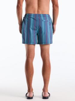 Original Penguin Striped Swim Shorts, Blue/Multi - view 2, Blue/Multi