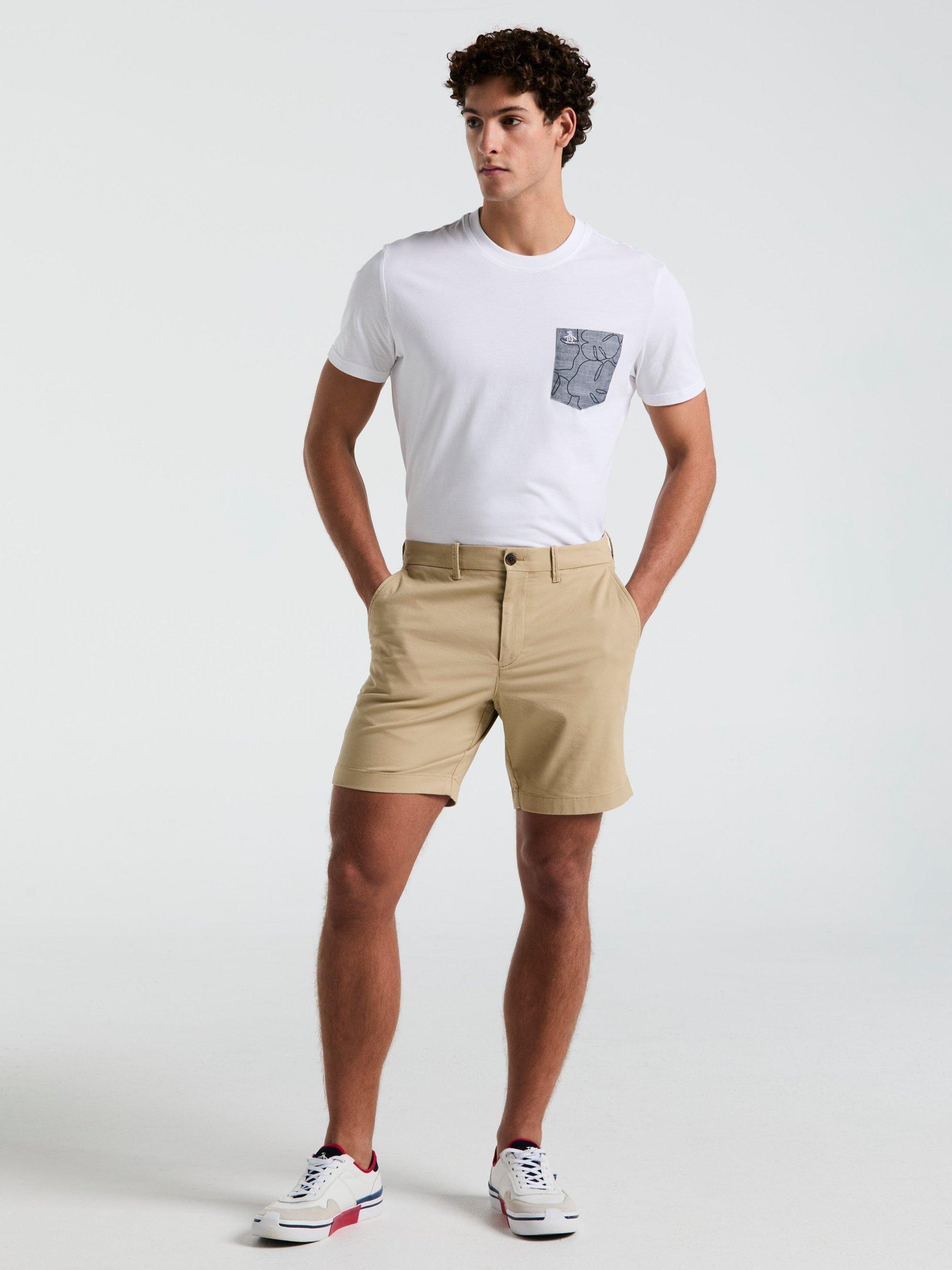 Product image 4 of 4, which shows Original Penguin Chino Shorts, Travertine, 30R