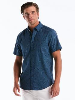 Original Penguin Cotton Blend Regular Fit Floral Shirt, Sargasso Sea, Sargasso Sea