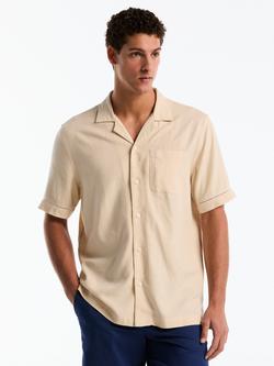 Original Penguin Ladder Viscose Blend Short Sleeve Shirt, Birch, Birch