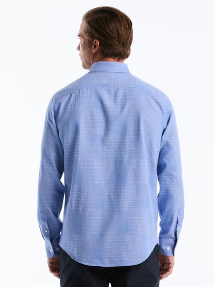 Original Penguin Cotton Regular Fit Jacquard Patchwork Shirt, Ultramarine - view 2, Ultramarine
