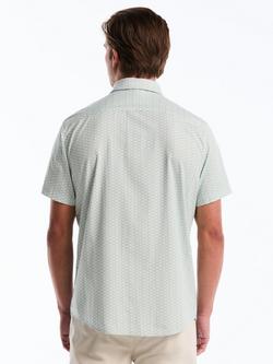 Original Penguin Cotton Blend Regular Fit Mini Geo Shirt, Green/White - view 2, Green/White
