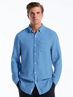 Original Penguin Cotton Regular Fit Tricolour Waffle Textured Shirt, Copen Blue, Copen Blue