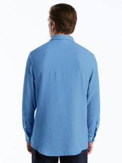 Original Penguin Cotton Regular Fit Tricolour Waffle Textured Shirt, Copen Blue - view 2, Copen Blue