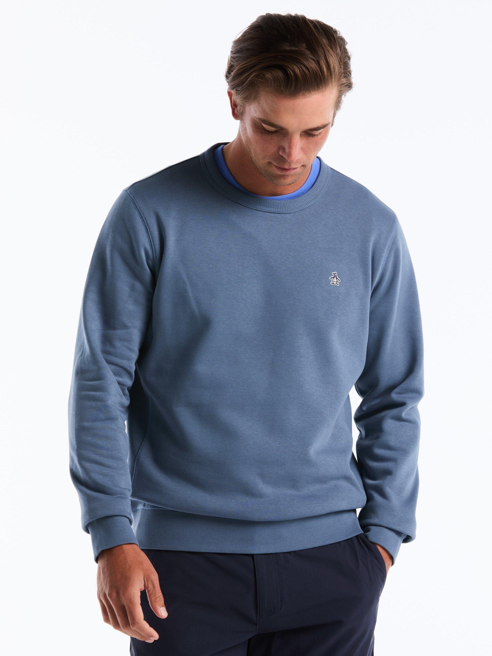 Product image 1 of 6, which shows Original Penguin Cotton Blend Crew Neck Sweatshirt, Blue, L
