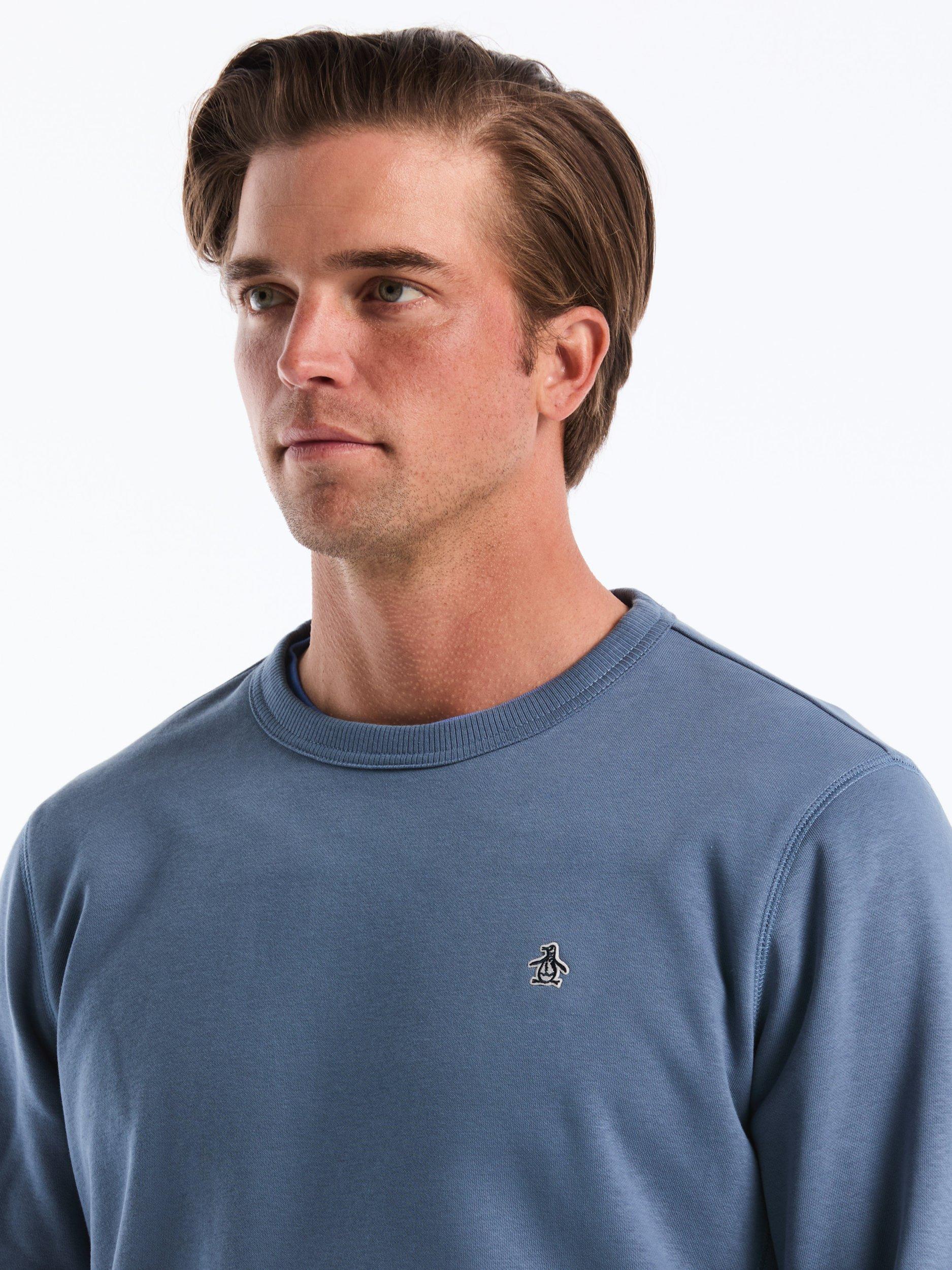 Product image 3 of 6, which shows Original Penguin Cotton Blend Crew Neck Sweatshirt, Blue, L