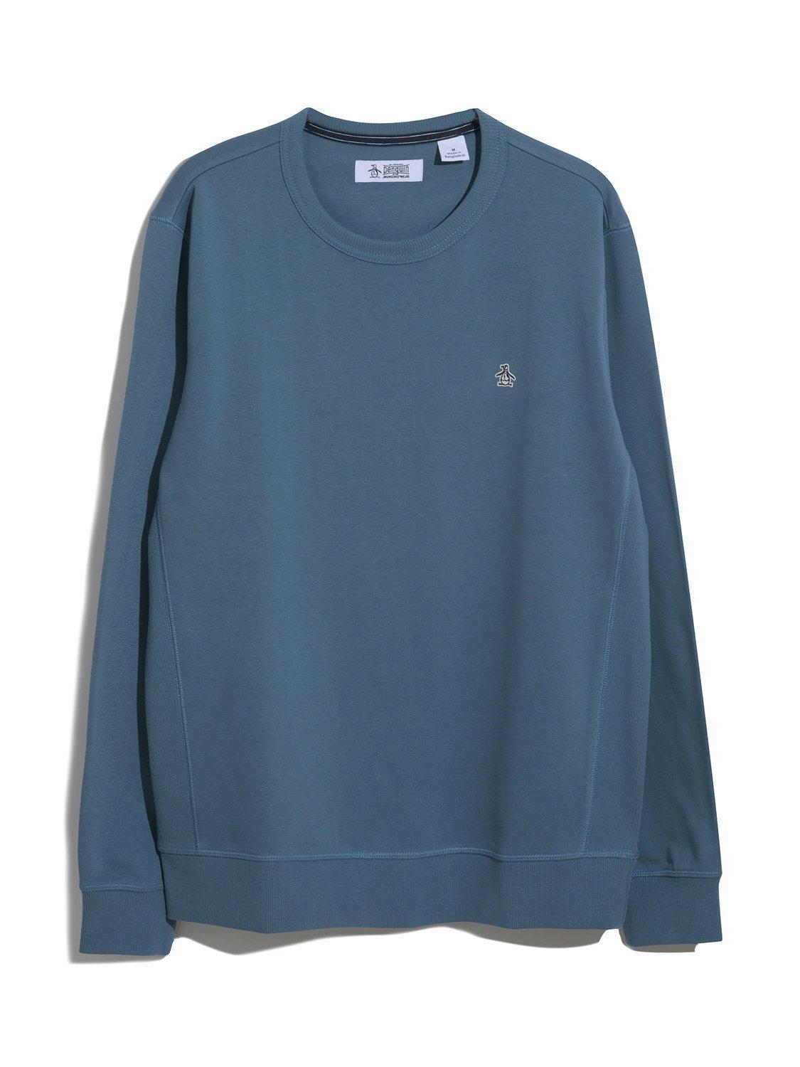 Product image 4 of 6, which shows Original Penguin Cotton Blend Crew Neck Sweatshirt, Blue, L