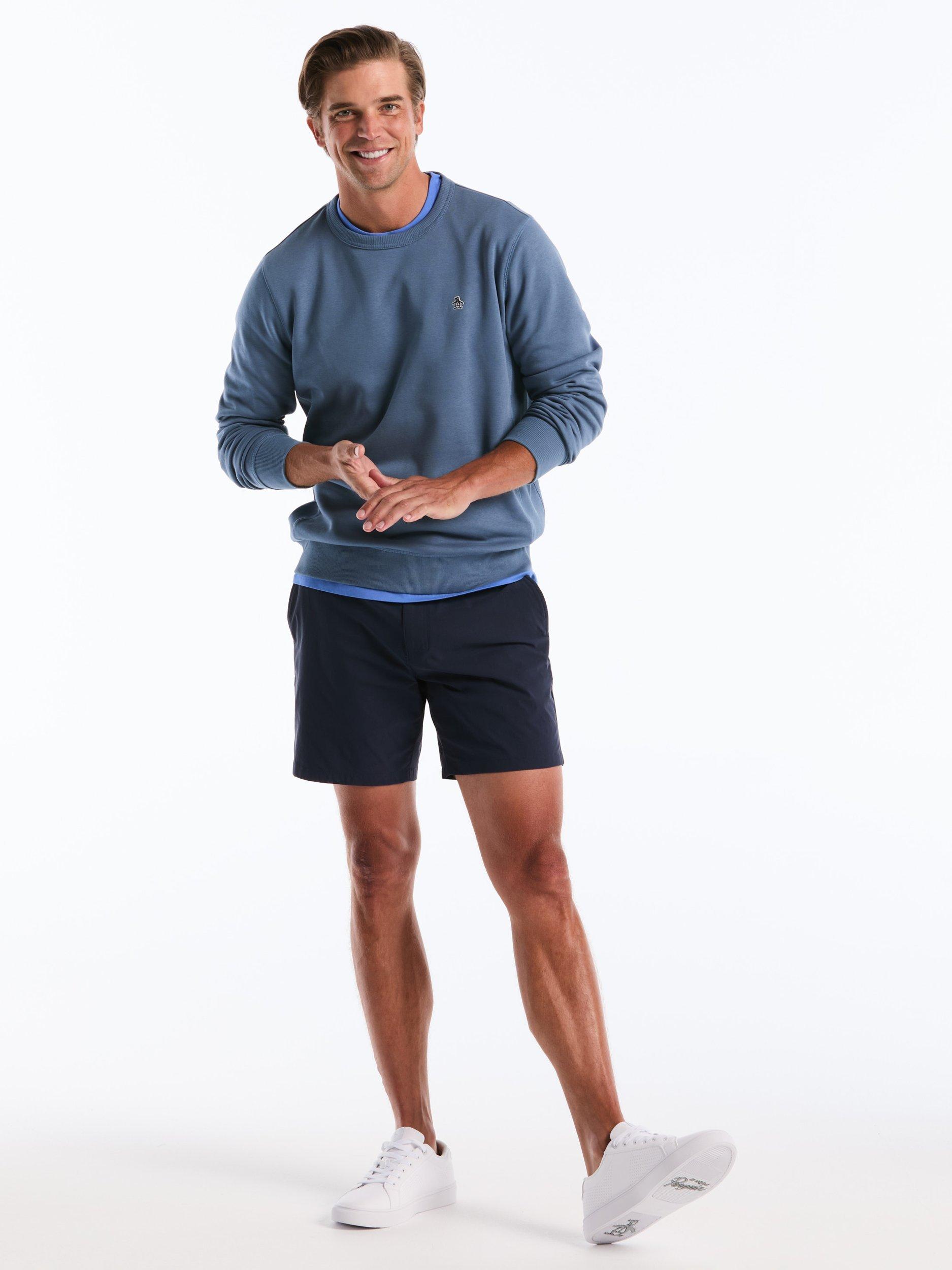 Product image 5 of 6, which shows Original Penguin Cotton Blend Crew Neck Sweatshirt, Blue, L