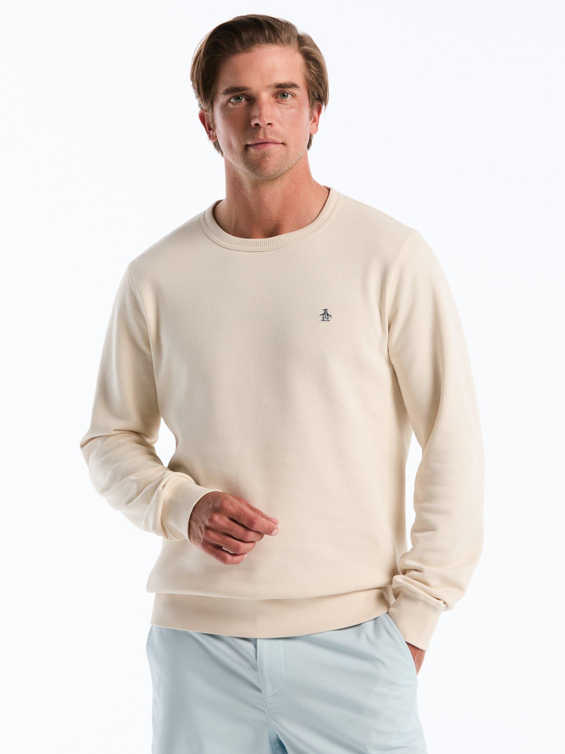 Product image 1 of 6, which shows Original Penguin Cotton Blend Crew Neck Sweatshirt, Beige, L