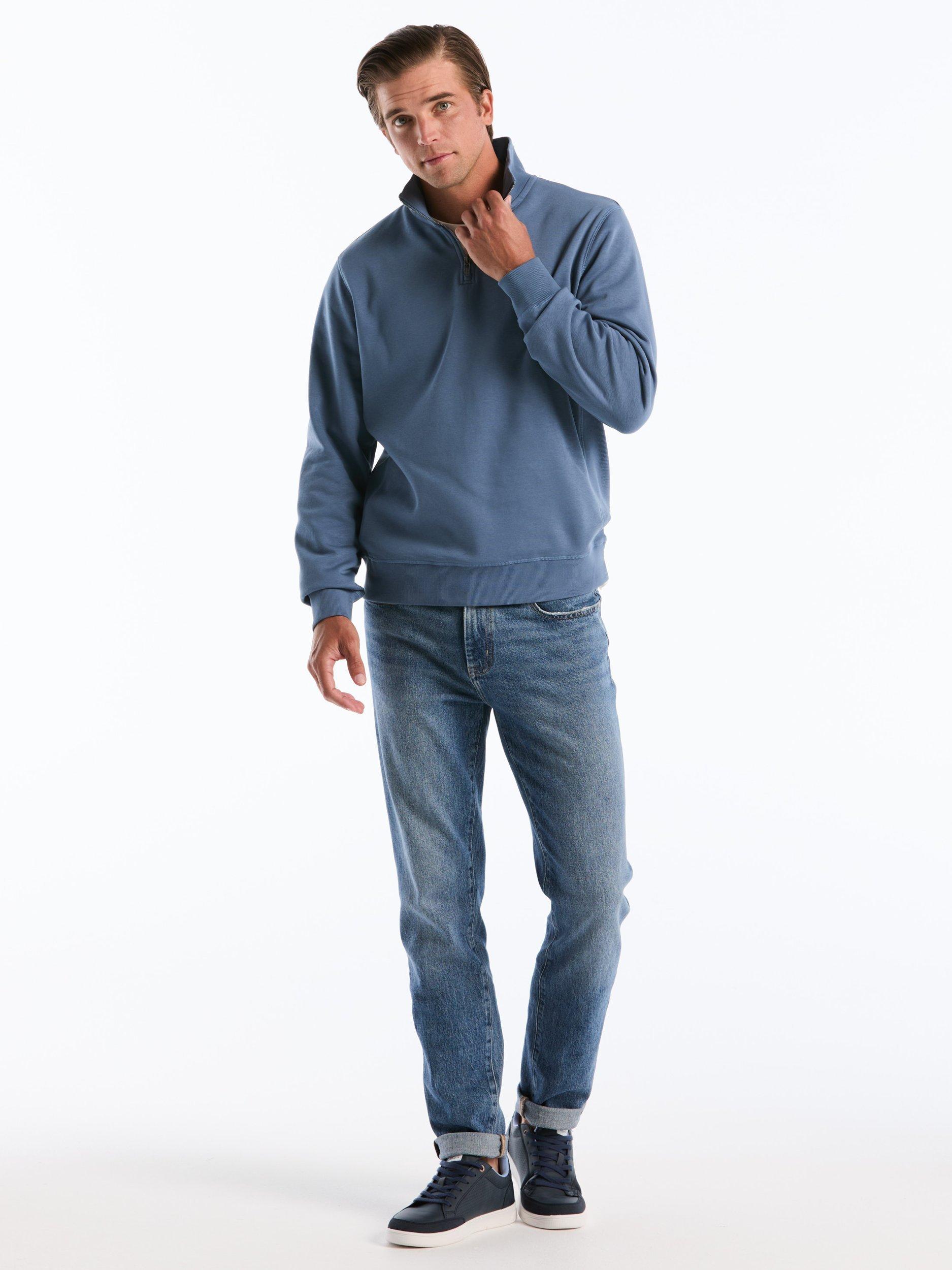 Product image 1 of 5, which shows Original Penguin Cotton Blend Quarter-Zip Sweatshirt, Blue, L