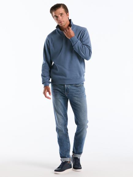 Original Penguin Cotton Blend Quarter-Zip Sweatshirt - view 2, Blue