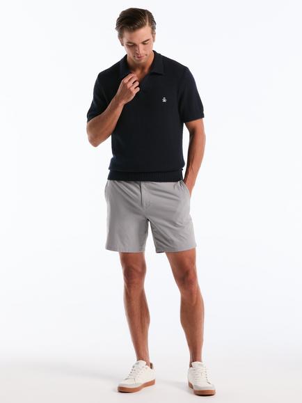 Original Penguin Johnny Slub Cotton Regular Fit Short Sleeve Polo Shirt, Navy - view 2, Navy